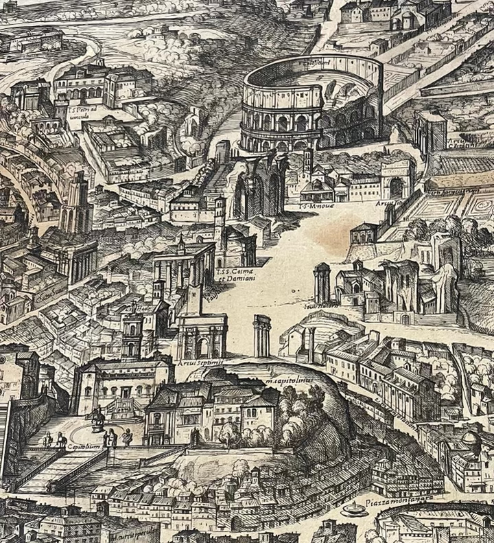 Image 2   Map Of Rome By Tempesta Detail 